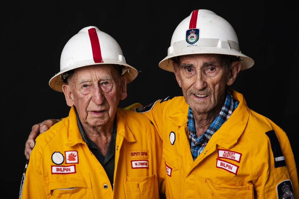 Serving our community: William 'Bill' Johnson and Albert Newton celebrate 70 years of service to the Bilpin Rural Fire Service. Pictures: Nick Wood Photography