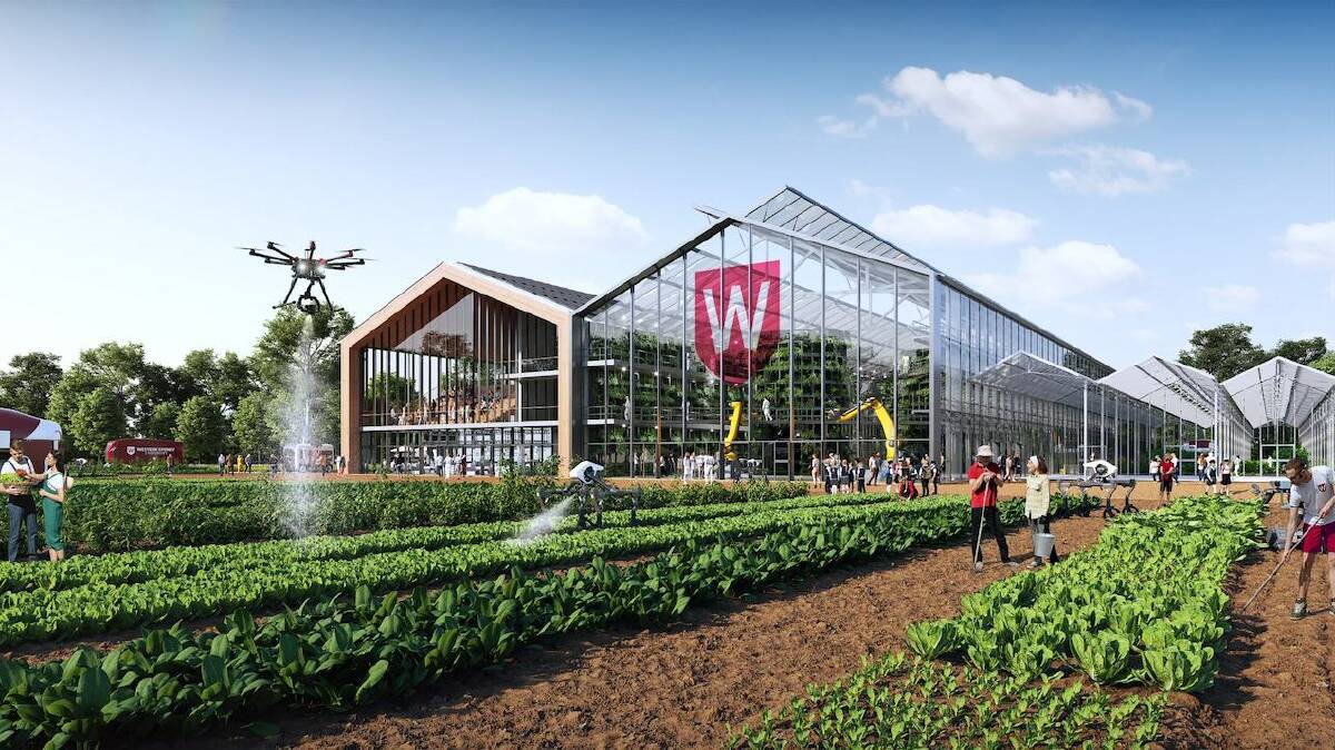 An artist's impression of the Agri-Tech Hub that would be built within the Hawkesbury Institute for the Environment on the Western Sydney University campus at Richmond.