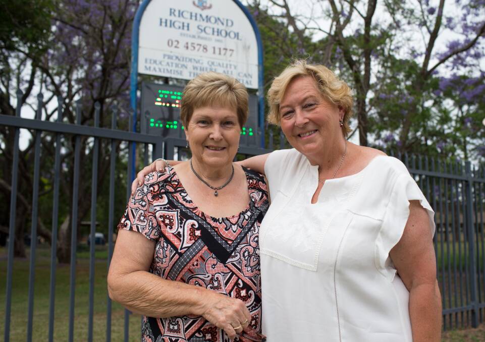 MEMORIES: Doreen Bentley and Gai Verhagen are both retiring from their posts at Richmond High after 30 years of service to the school. Picture: Geoff Jones