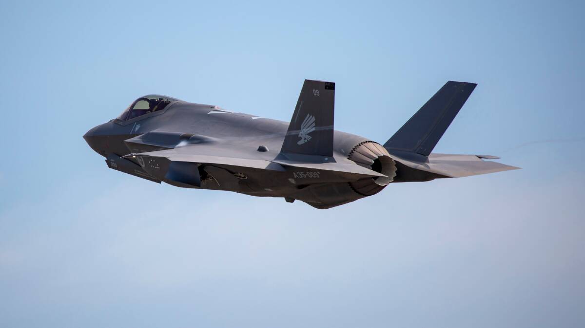 A Royal Australian Air Force No 3 Squadron F-35A takes off from RAAF Base Williamtown. Picture: Defence/CPL Craig Barret