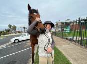 Gabby Realpe rode her horse, Dash, in to cast her vote at Inverell. Picture: Jacinta Dicken, Inverell Times