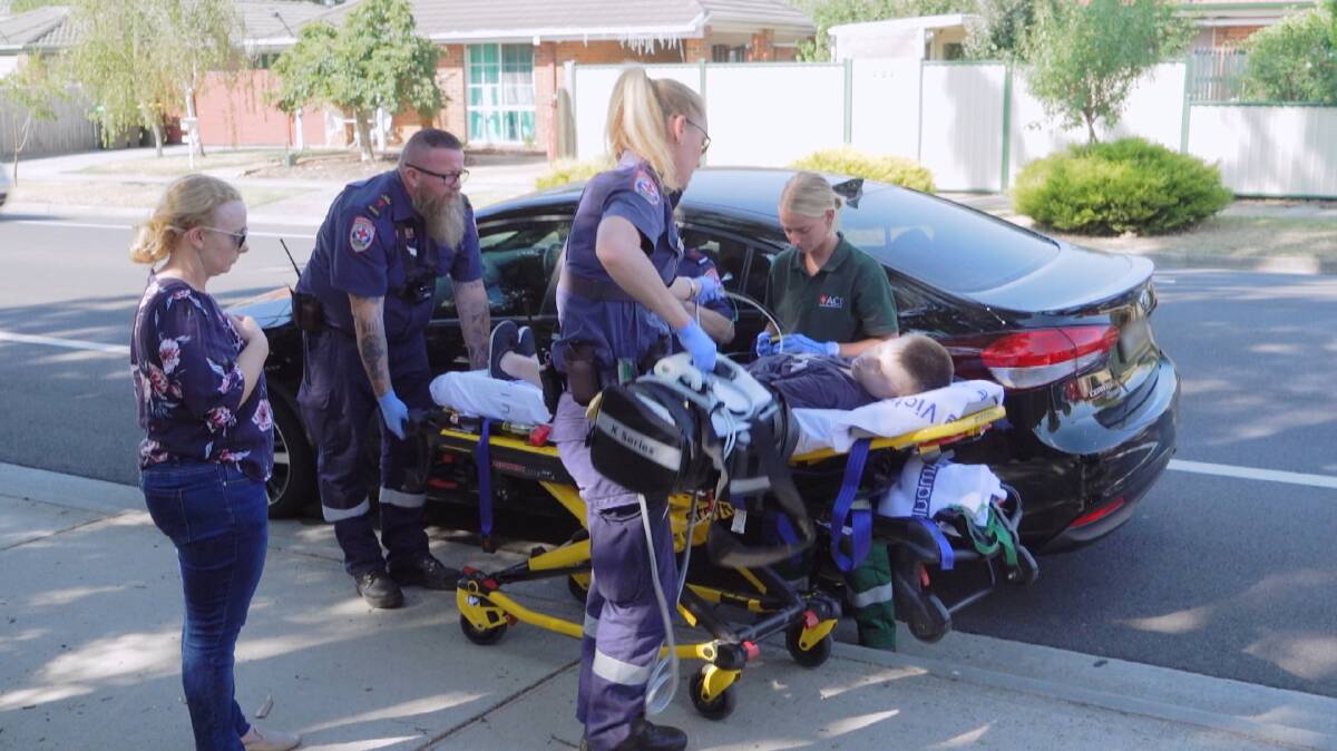 Saving lives: Paramedics Doddsy and Carina swing into action. Photo supplied by Nine Network.
