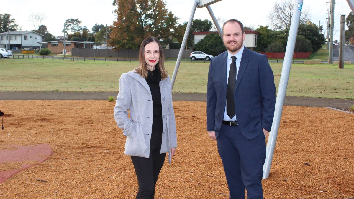 Hawkesbury MP Robyn Preston MP with Hawkesbury Mayor, Councillor Patrick Conolly at Church Street Reserve, South Windsor.
