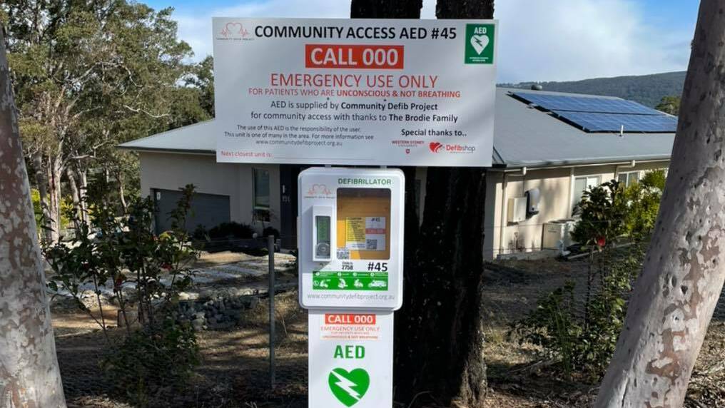 The new community access AED at Cedar Ridge Road, Kurrajong.