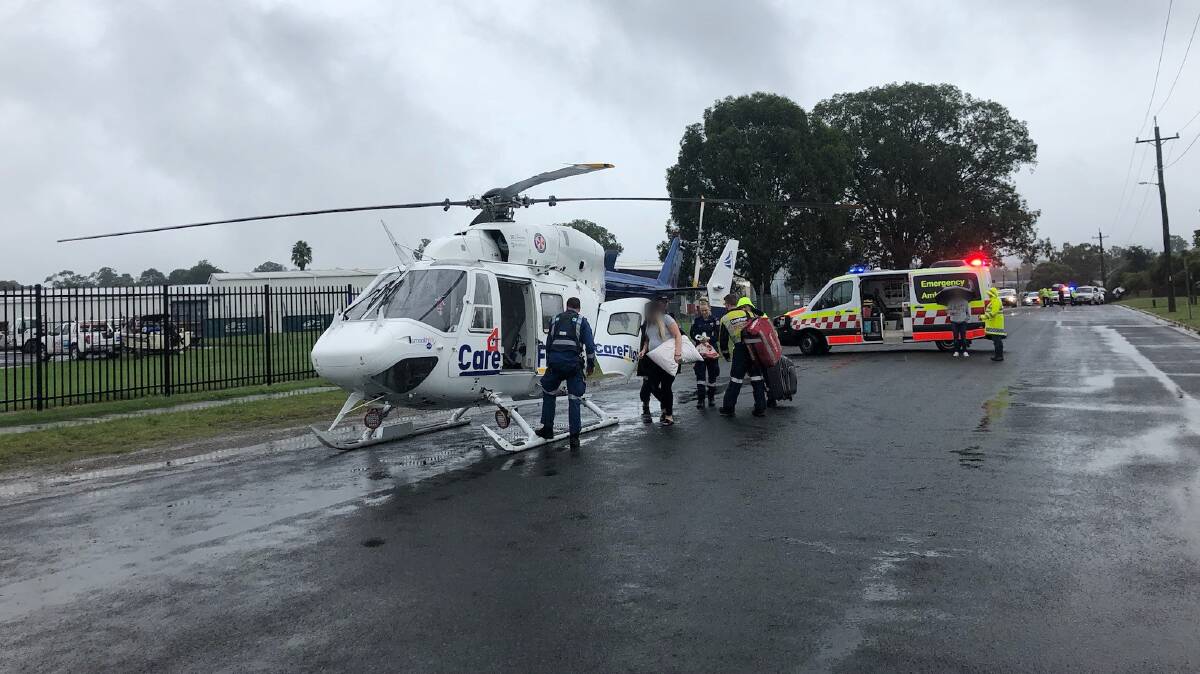 CareFlight pick up the heavily pregnant mum-to-be at North Richmond. Picture: CareFlight