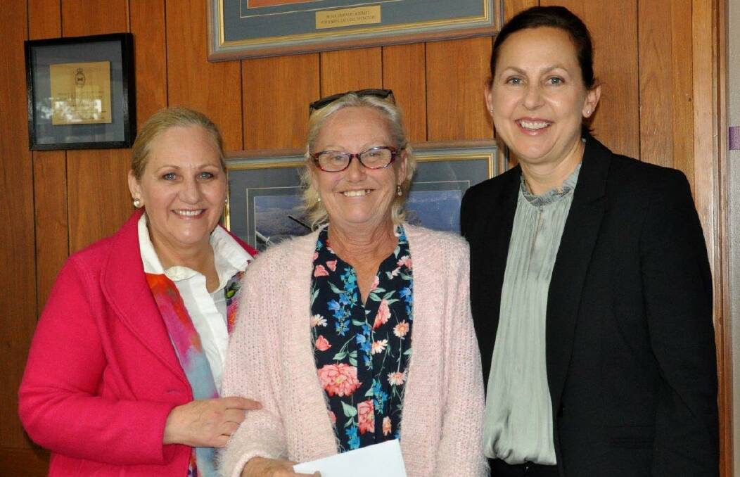 From left, Hawkesbury Mayor Mary Lyons-Buckett with Liz Rowan (Bridges Disability Services) and Joanne Price (Panthers North Richmond).