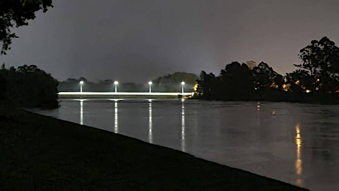 Resident Patrick Wilson posted this image to the Gazette's Facebook page. It shows Hawkesbury River rising under the new Windsor Bridge. It was taken at 1.30am this morning (Sunday, March 21).
