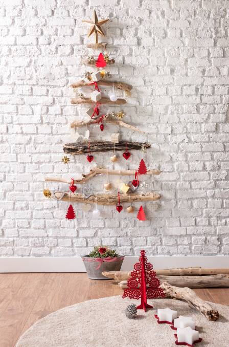 Space saver: If you don't have space for a traditional tree, a wall-hanging might be the perfect solution for your home.