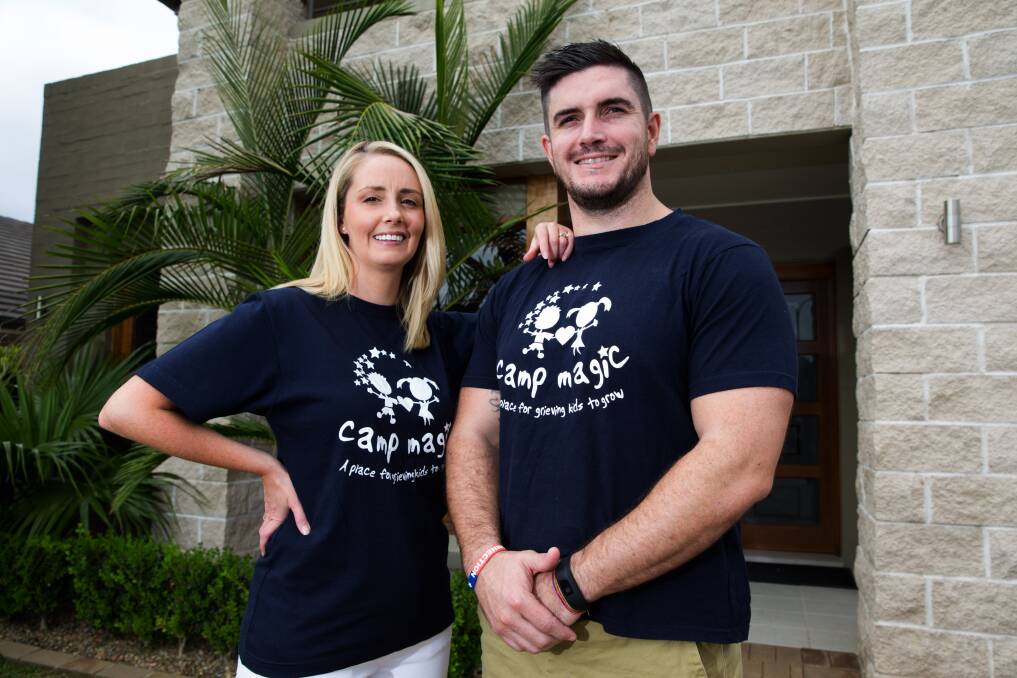 Feel the Magic Foundation founders, James and Kristy Thomas, at their Pitt Town home in 2017. Picture: Geoff Jones