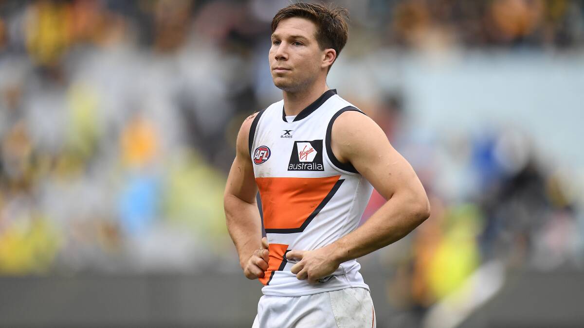 RUBBED OUT: GWS Giants player Toby Greene was suspended for two matches after striking Richmond's Alex Rance during round 18. Picture: AAP Images