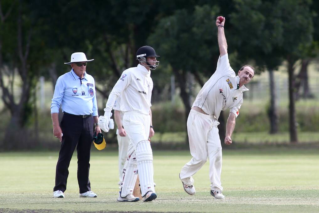 Hitting milestones: Matt Williams knocked over his 300th wicket on Saturday. Picture: Geoff Jones 
