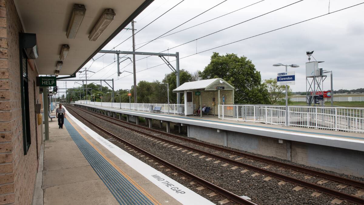 Clarendon Station on January 11. Sydney Trains has said two train services were cancelled because of trespassing near the station. Picture: Geoff Jones