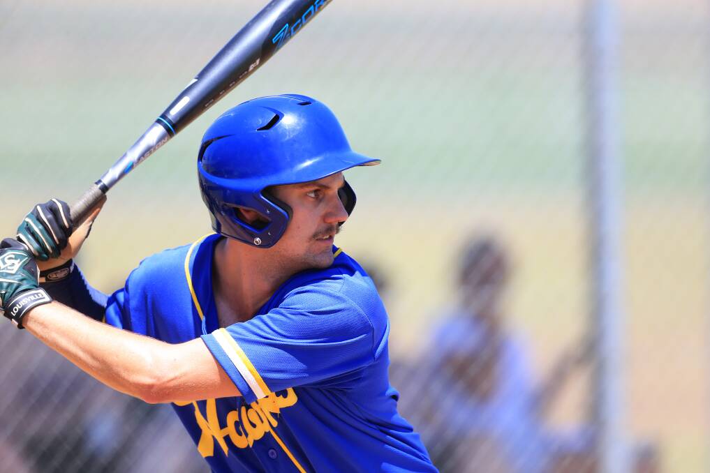 Hawkesbury Baseball Club's Liam De Lanty bats for the gold team at the weekend. Picture: Geoff Jones