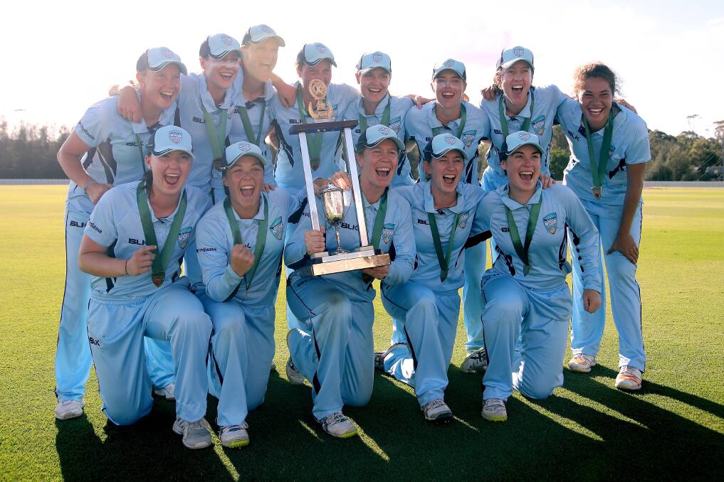 Naomi Stalenberg and the NSW Breakers celebrate another WNCL title. Since the 1996-97 season, the Breakers have won the tournament 19 times. Stalenberg has played in five finals and won four. AAP Image/Jeremy Ng