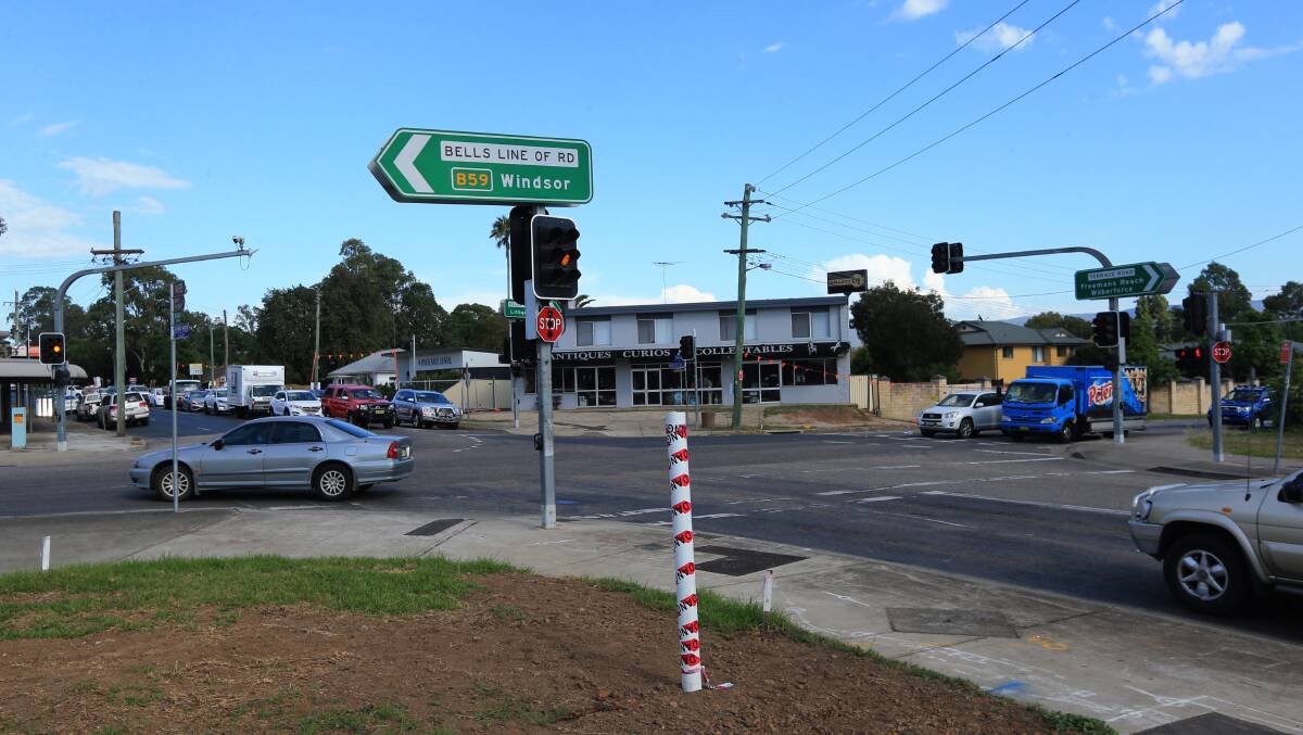Intersection at the corner of Grose Vale Road/Terrace Road and Bells Line of Road, North Richmnond. Picture: Geoff Jones