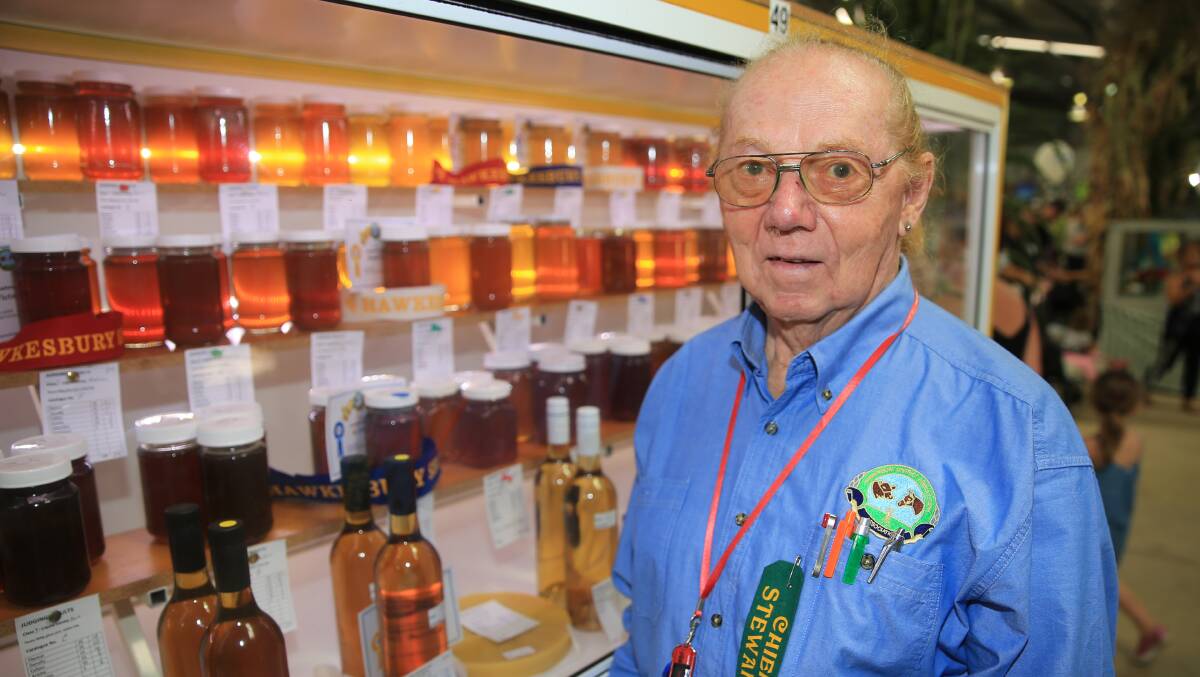Eric Whitby was the chief steward for apiculture at the Hawkesbury Show, and judged all the entries. Picture: Geoff Jones