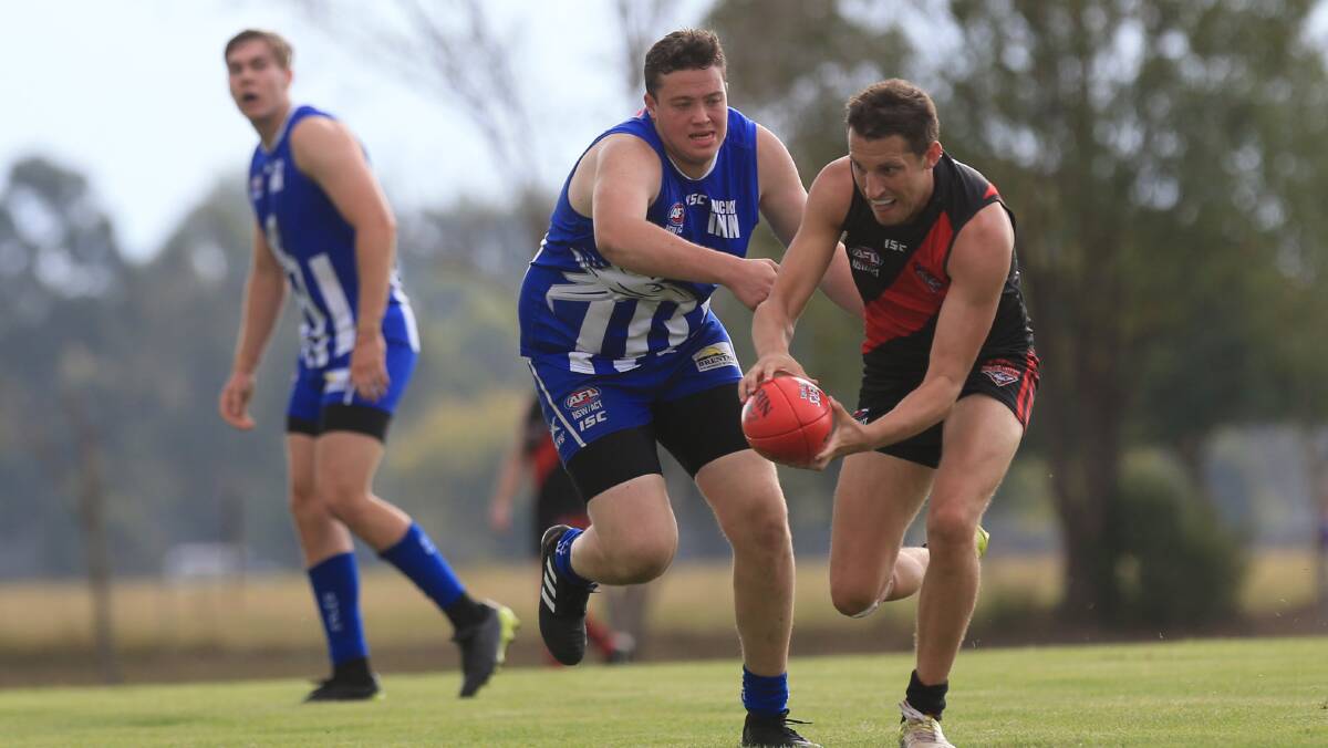 Luke Hodges, pictured earlier in the season, kicked two goals for the Nor-West Jets at the weekend. Picture: Geoff Jones
