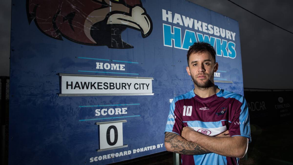Sebastian Gallegos is a professional footballer who will have a brief stint with Hawkesbury City. Picture: Geoff Jones