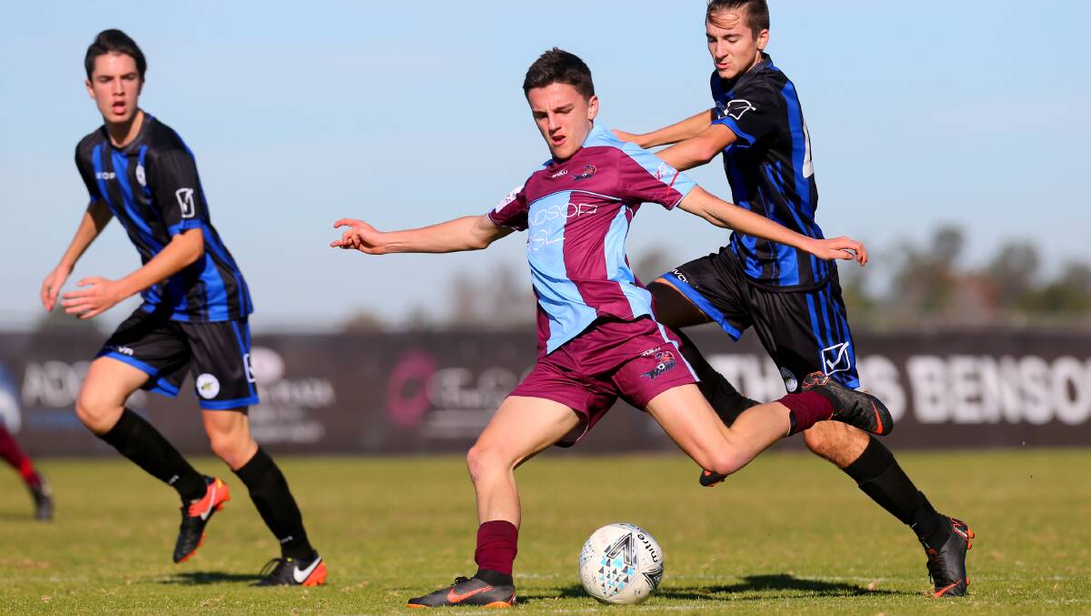 Jesse Swain, pictured at Bensons Lane, scored for Hawkesbury's under-18s team and then later scored for the first grade team at the weekend. Picture: Geoff Jones