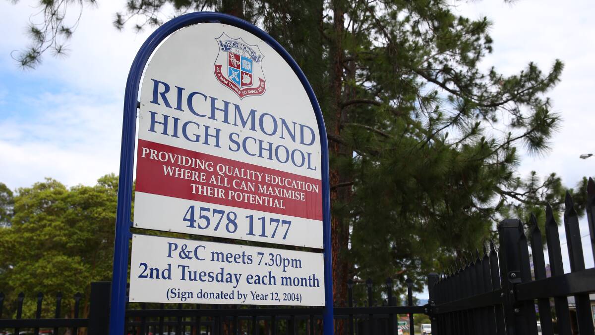 Richmond High School was a top-four finalist for the NSW Premier’s Award for Public Service. Picture: Geoff Jones