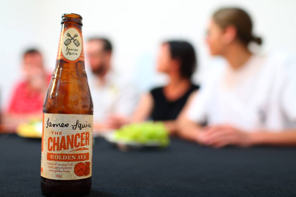 In agreement: Everyone was pleased with James Squire's The Chancer golden ale. Picture: Geoff Jones 