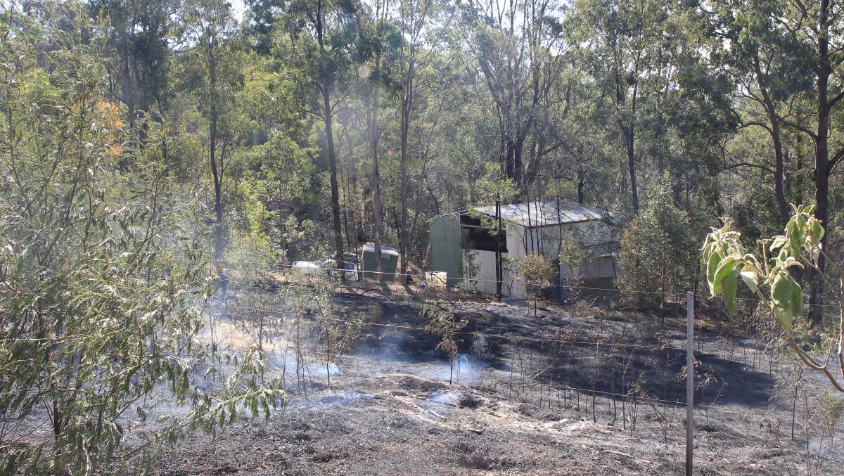 Site of a flair up on Barina Drive, Colo Heights - Continued Fire activity in the Colo Heights vicinty. Picture: Geoff Jones