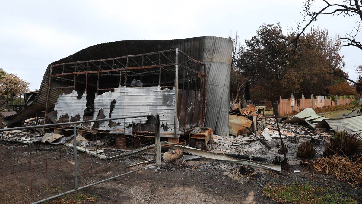 Devastation: A Bilpin business that burnt to the ground in the bushfires in December. Picture: Geoff Jones