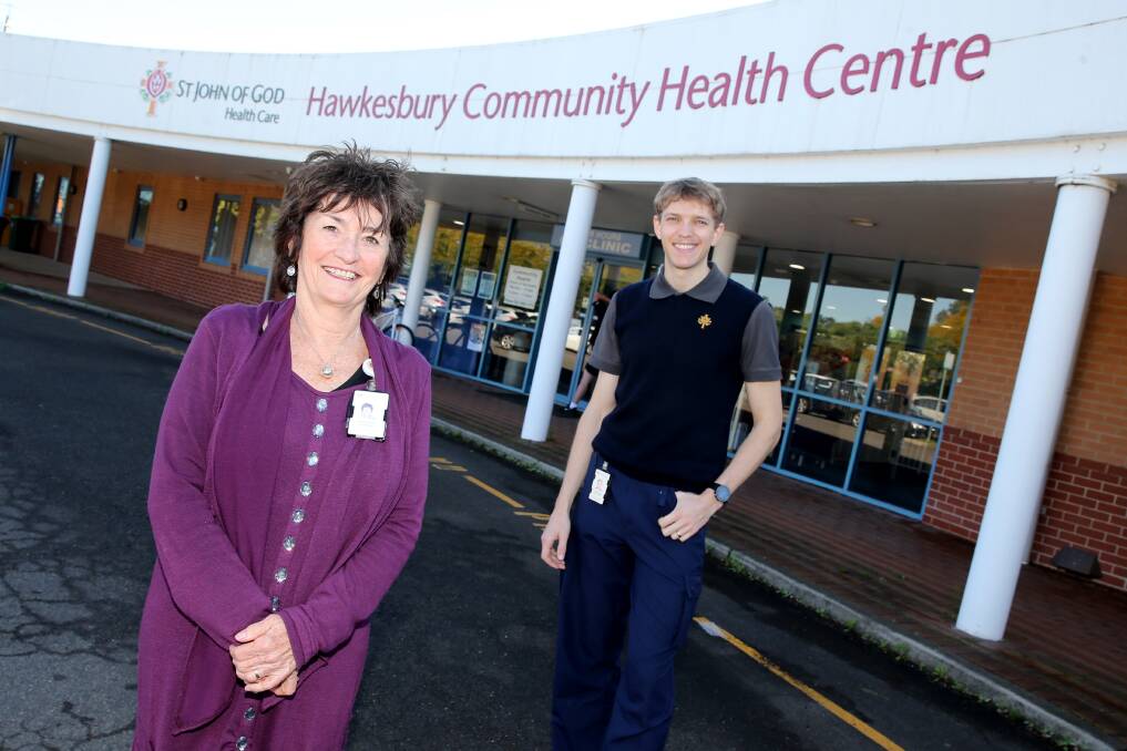 Helping pain sufferers: Social Worker Rose Cowan and Physiotherapist Alex Shaw outside Hawkesbury Community Health Centre where the new Pain Management Clinic is based. Picture: Geoff Jones 