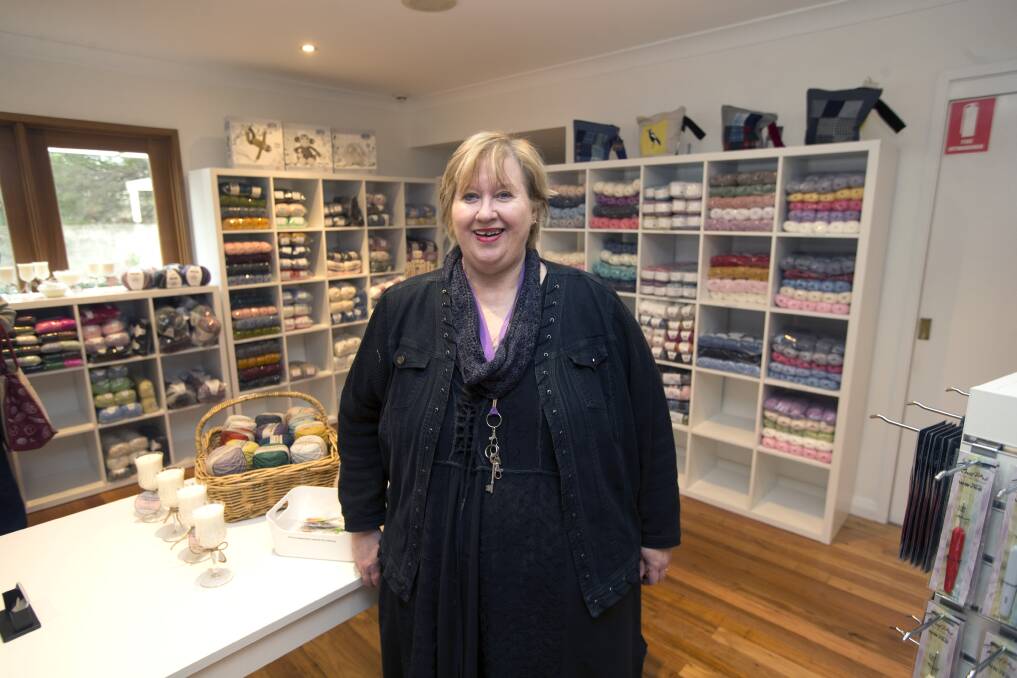Learn the craft: Sharon Holstein plans to run small classes for knitting and crocheting at Fibre Frolic in Kurrajong Village. Picture: Geoff Jones