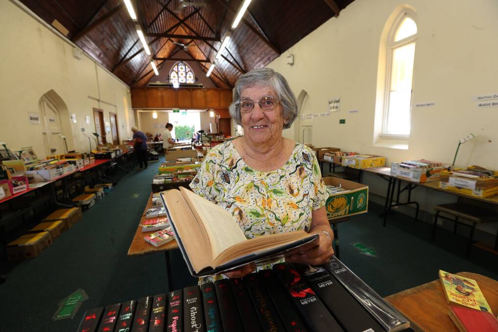 Helen Garrick pictured at St Monica's Church Richmond where she has been volunteering at the book sale for 32 years. Picture: Geoff Jones