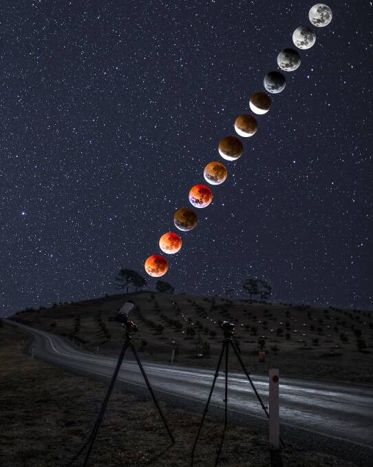 Mr Rex uses several cameras to capture event such as a Blood Moon, including a Canon 5d Mark IV, R, 80D and modified infrared Canon 5d Mark III, Canon 6d full spectrum and Canon 700d and 6d Astro modified. Picture: Ari Rex