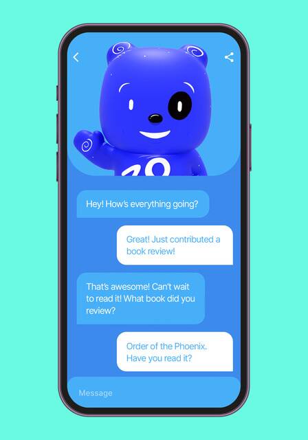 What a conversation with Zed, the app's mascot and digital buddy, might look like. Picture Zown