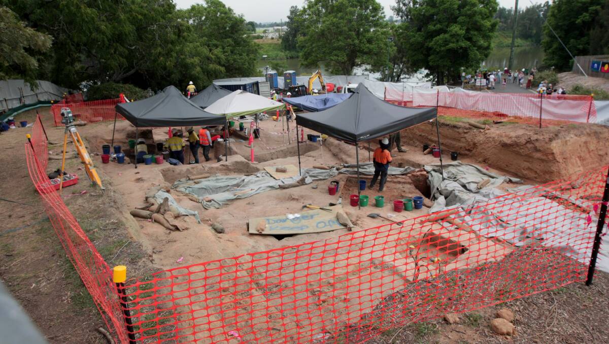 Dig: The archaeological dig at Thompson Square earlier this year. Picture: Geoff Jones.