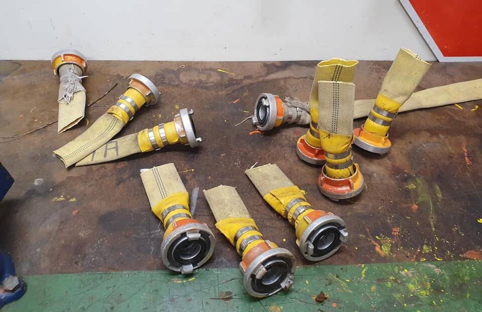 Senseless: The vandalised hoses. Picture: Picture: Grose Vale Rural Fire Brigade/Facebook.