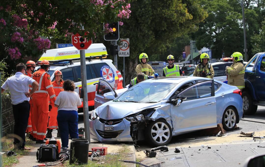 The scene of the collision on Saturday. Picture: Geoff Jones.
