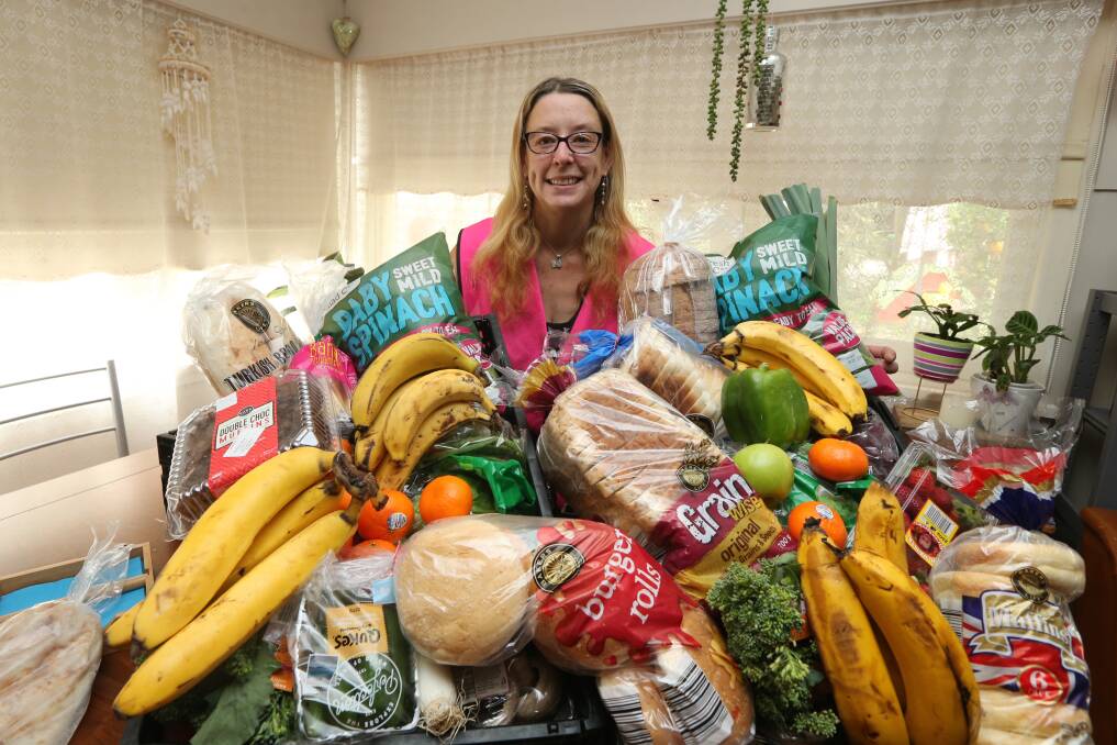 Reducing waste: Ailsa Dodwell at her South Windsor home, where she volunteers with Hunter Hampers. Picture: Geoff Jones.