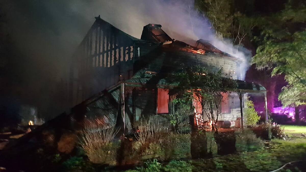 Blaze: The house was well alight when firefighters arrived. Picture: Hawkesbury Police Area Command (PAC).