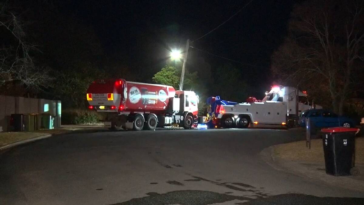 Collision: The scene of the incident in Windsor on Monday night. Picture: TNV.