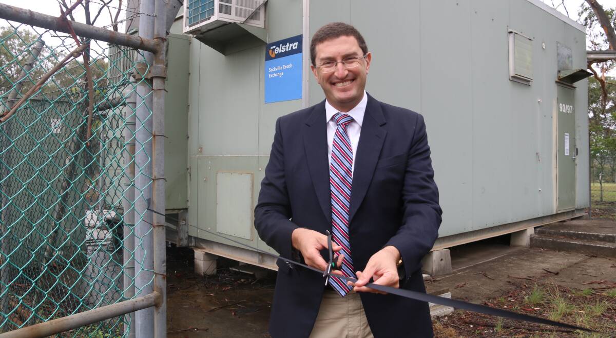 Online: Beroowra MP Julian Leeser at the new base station.