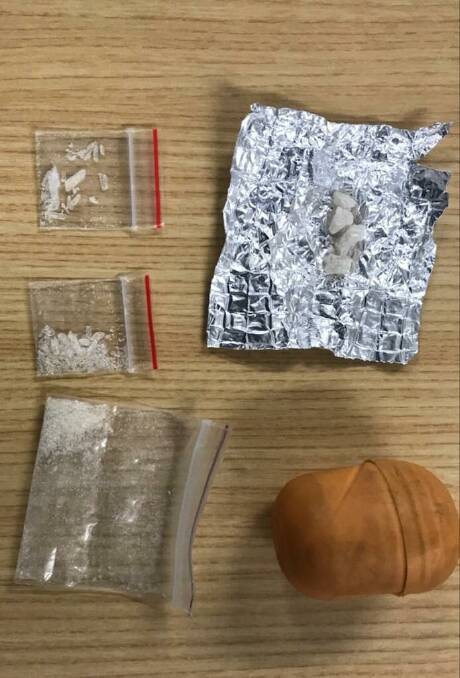 Drugs: The drugs allegedly discovered in the vehicle of a driver stopped for speeding in Londonderry. Picture: Traffic and Highway Patrol Command/Facebook.