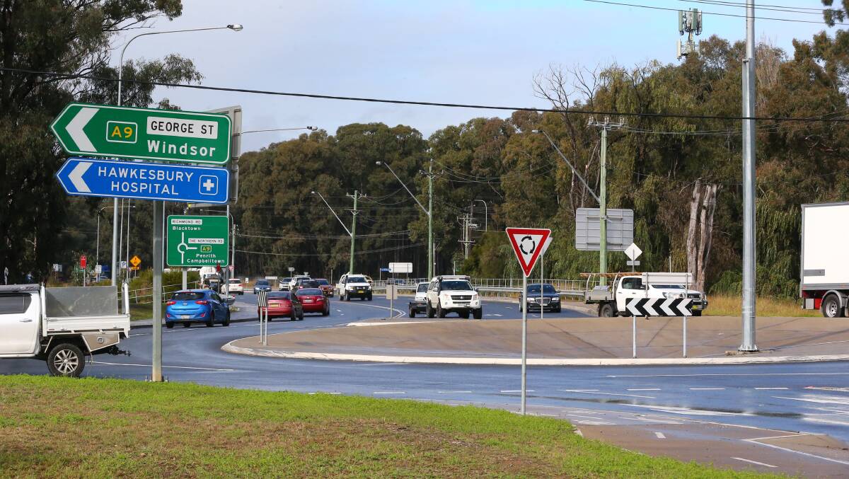 Spotlight: Roundabouts at the intersections of Blacktown Road and George Street and Richmond Road and The Northern Road. Picture: Geoff Jones.