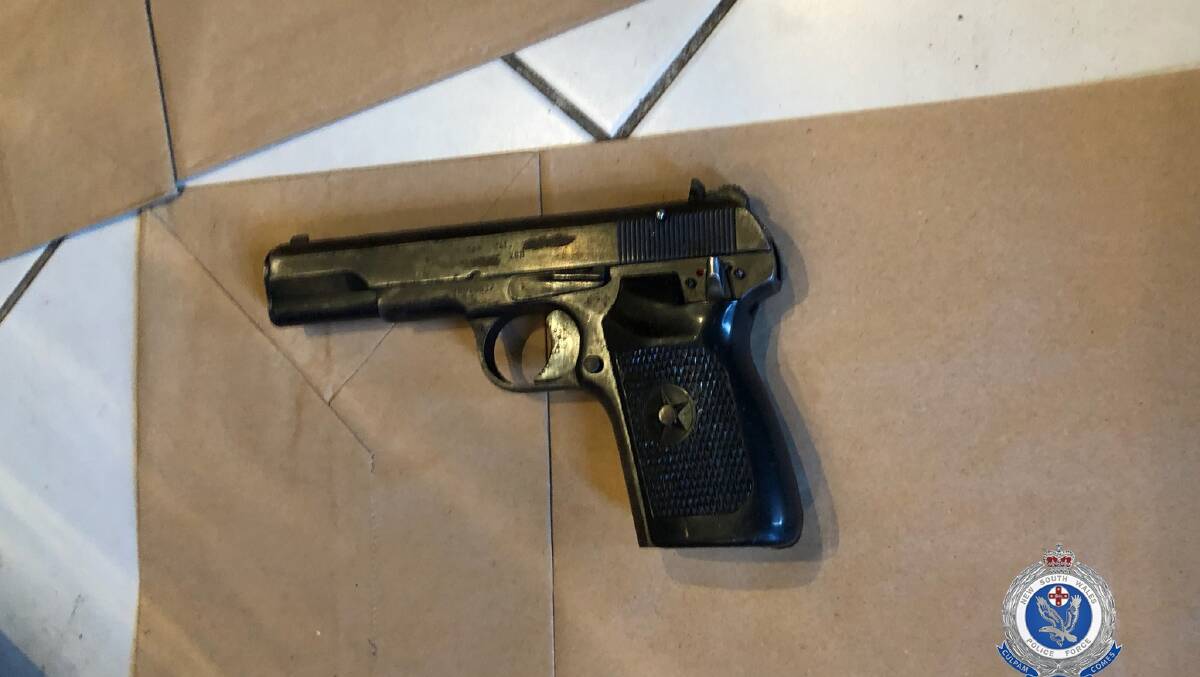 Seized: The pistol seized by police. Picture: NSW Police/Facebook.