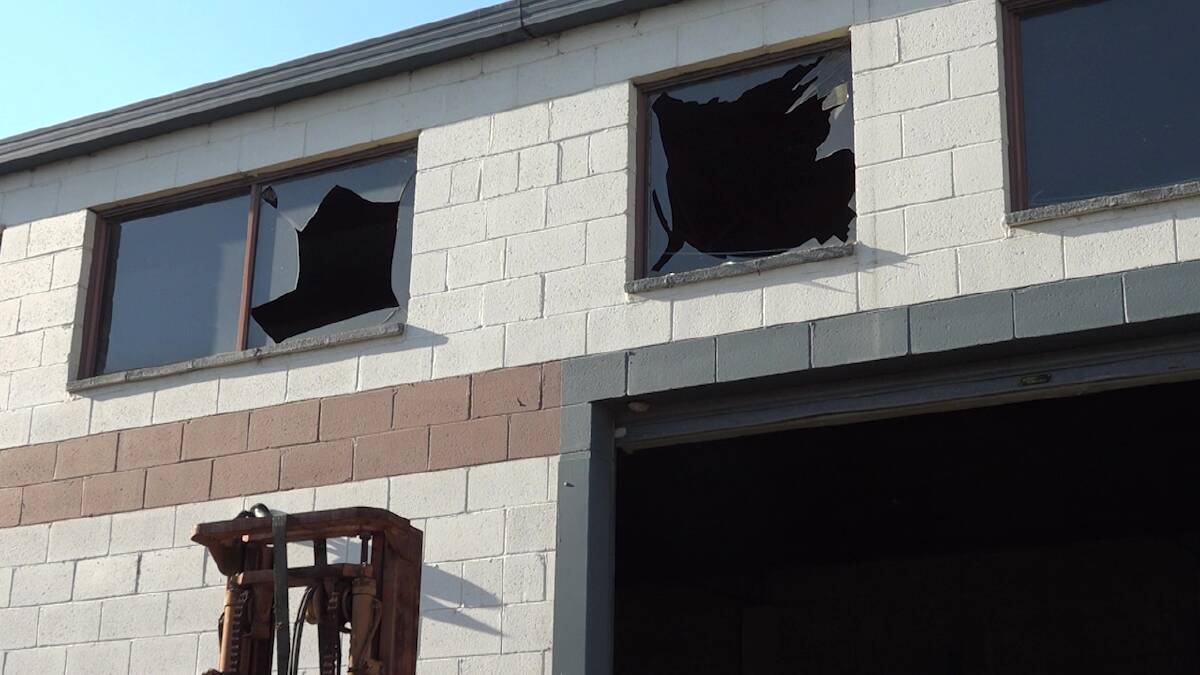 Windows of a building were blown out in the incident. Picture: TNV.