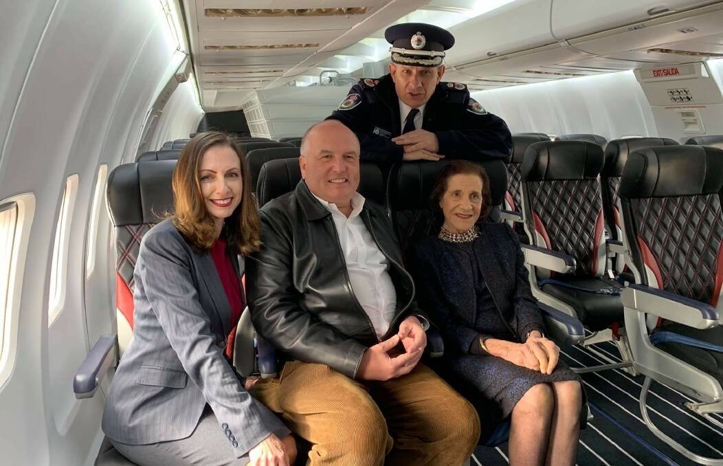 Hawkesbury MP Robyn Preston, Emergency Services Minister David Elliott, NSW RFS Acting Commissioner Rob Rogers, and Dame Marie. 