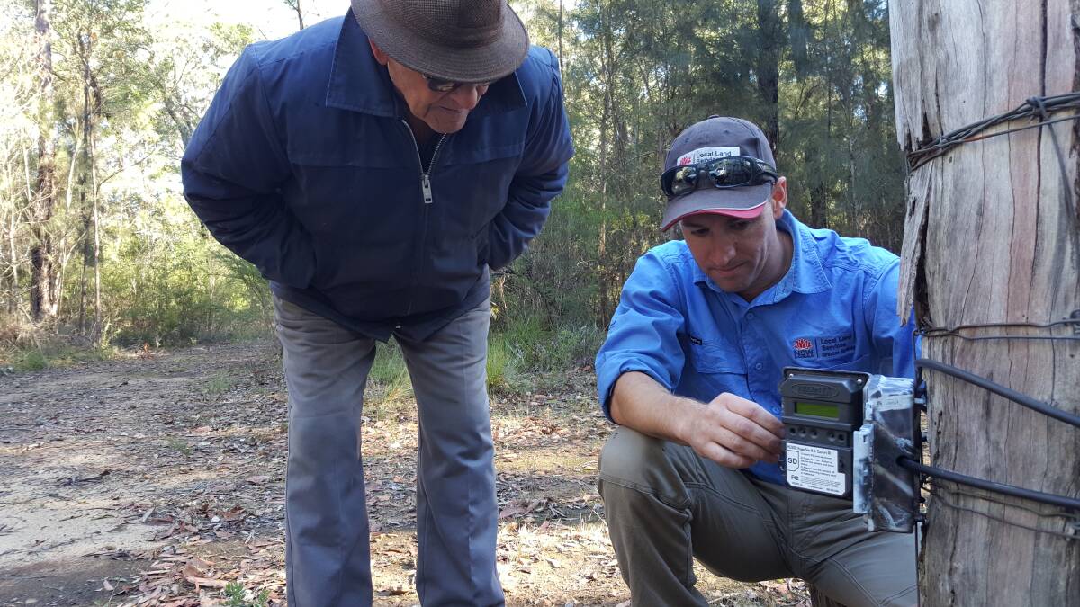 Working with community: Lee Parker of GSLLS with landholder Eric Rudd. Picture: GSLLS.