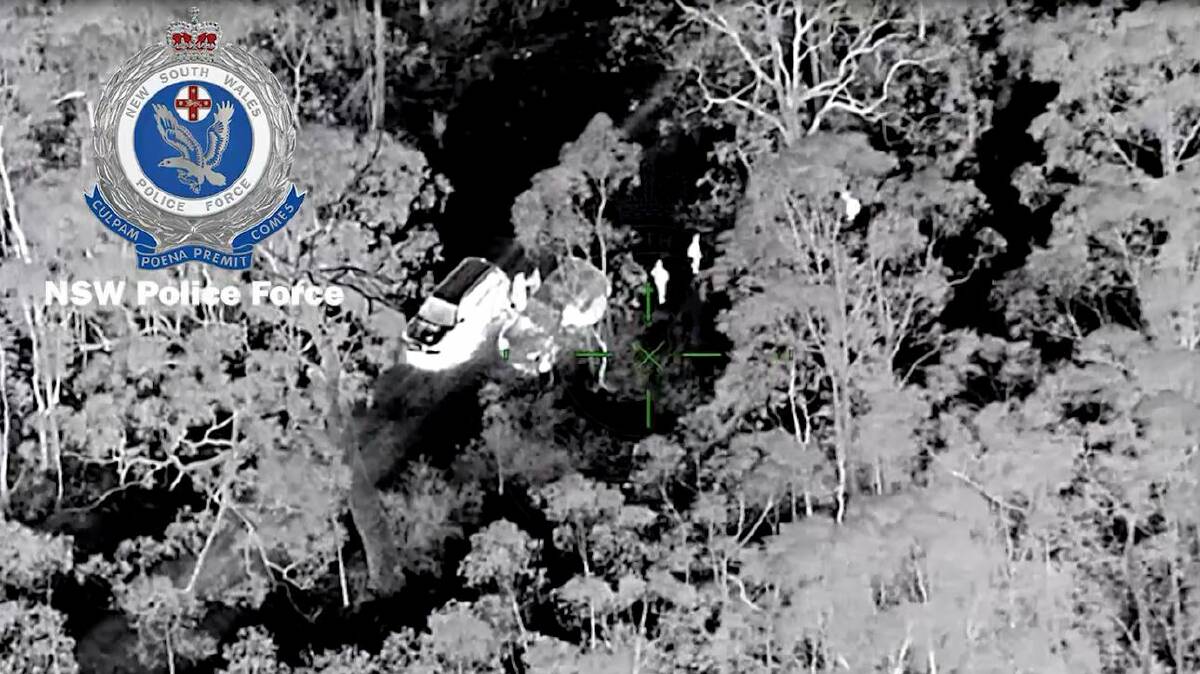 Bushland: Footage from the PolAir helicopter. Picture: NSW Police.