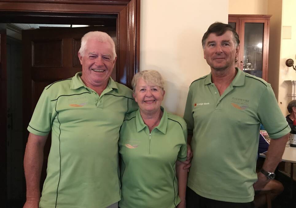 Team Winners: The team winners in the Western Sydney Region Veteran Golfers Association (WSRVGA) Inter-Club competition from Richmond Golf Club were Ken Powell, Judy Benson, John Manczac. Missing from pic Paul Evans. Picture: Noel Rowsell.