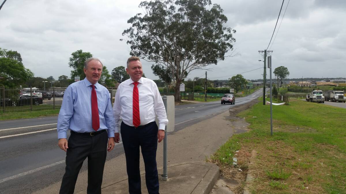 Riverstone MP and Roads Minister Anthony Roberts at the Hambledon Road site.