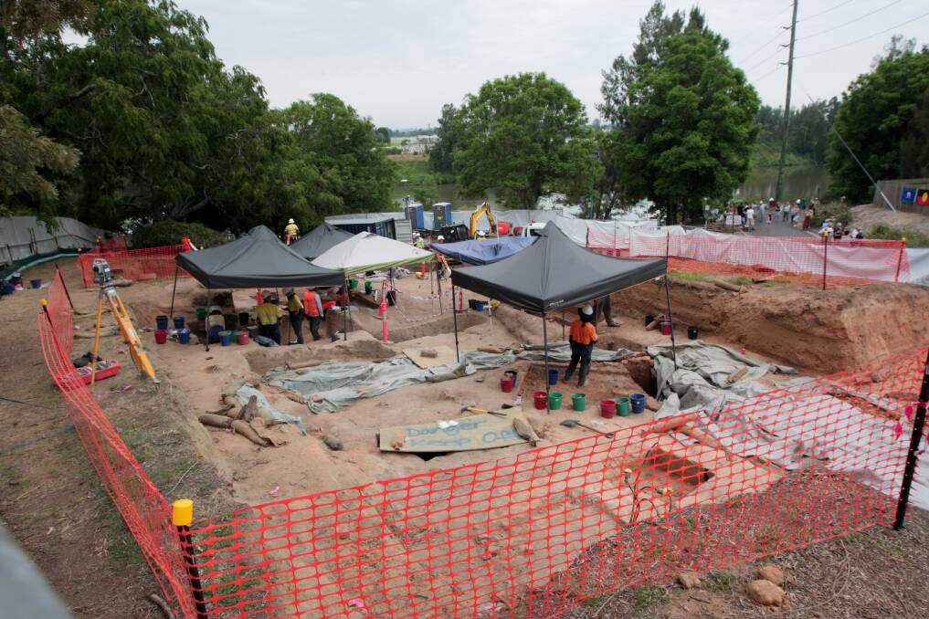 Dig: Work at Thompson Square earlier this year. Picture: Geoff Jones.