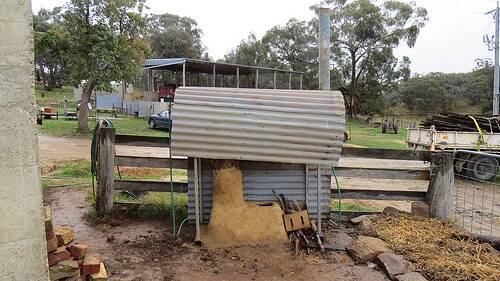 A rocket stove shower system by the Very Edible Gardens team.